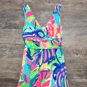 💕🩵 LILLY PULITZER Sloane Midi Dress EXOTIC GARDEN XXS 🩵💕